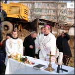 Galai: Sfinirea pietrei de temelie a bisericii "Sfnta Fecioar Maria Regin"